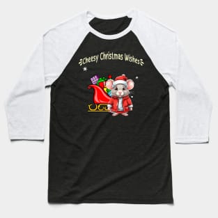 Merry and Cheesy Christmas Mouse Santa Design! Baseball T-Shirt